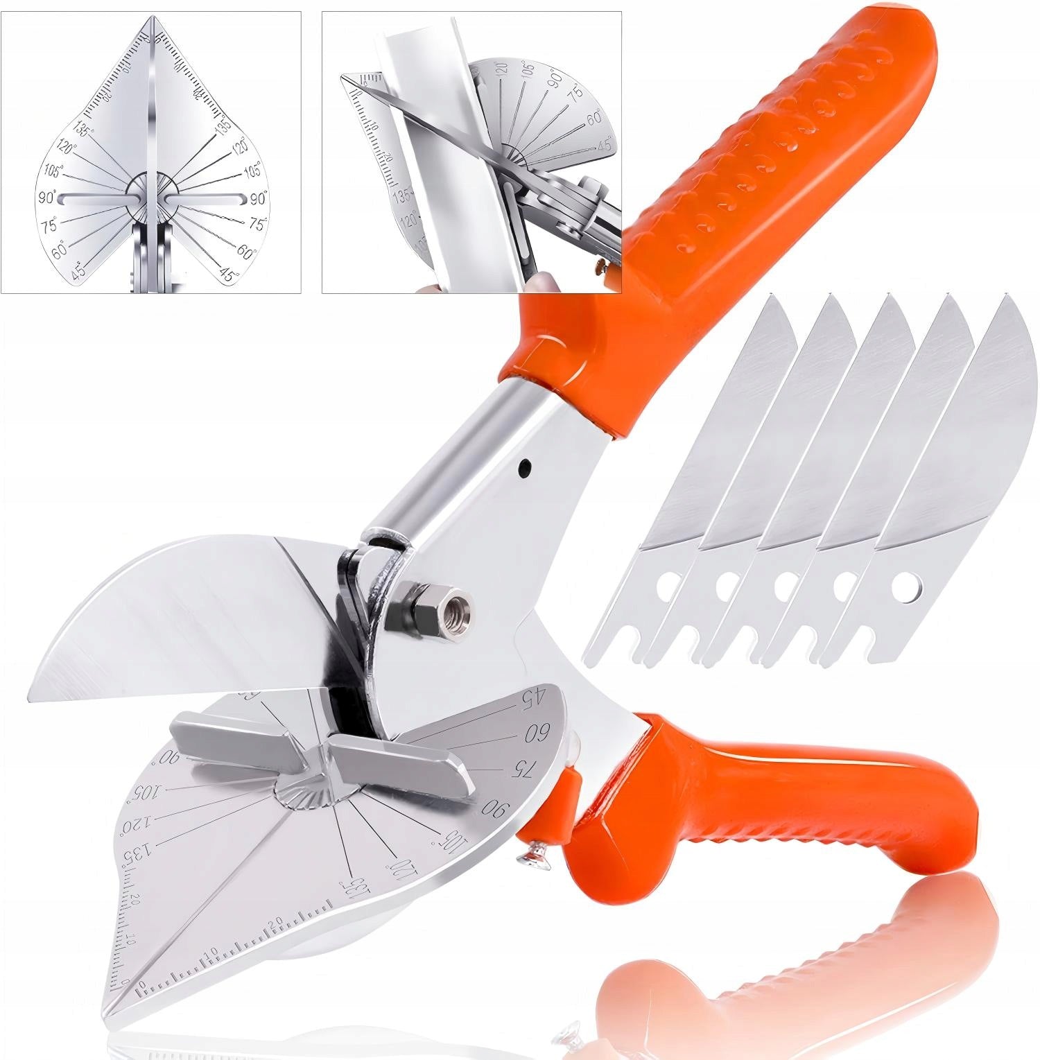 Cutting Shears Strips Pcv Gasket Profiles Tube 45°-135°+ 5 blades