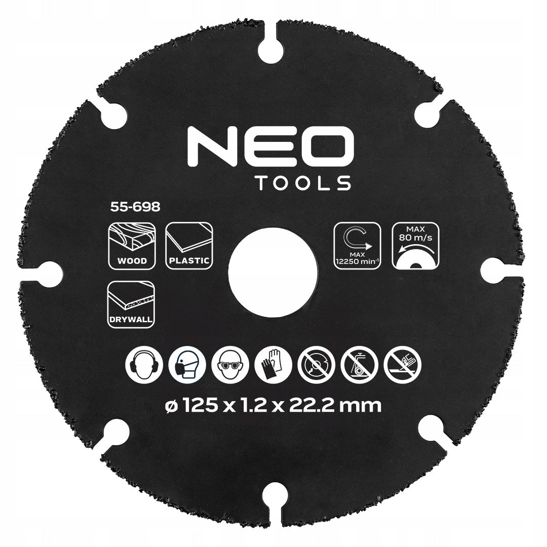 Cutting disc HM for wood and plastics 125 x 22.2 mm
