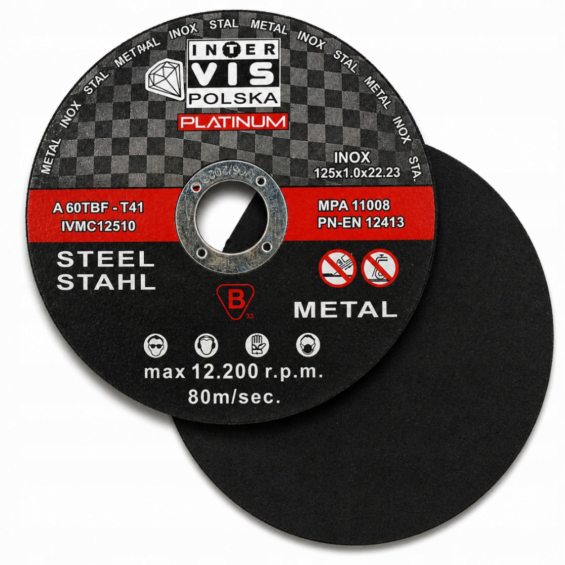 Cutting disc for metal stainless steel 125mm / 1.0mm thin INTER-VIS Platinum