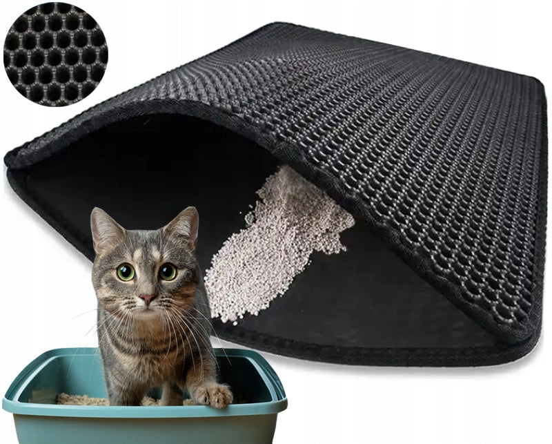 Cuvette Mat Wiper Double Layer Cat Pad Black 60x45 cm