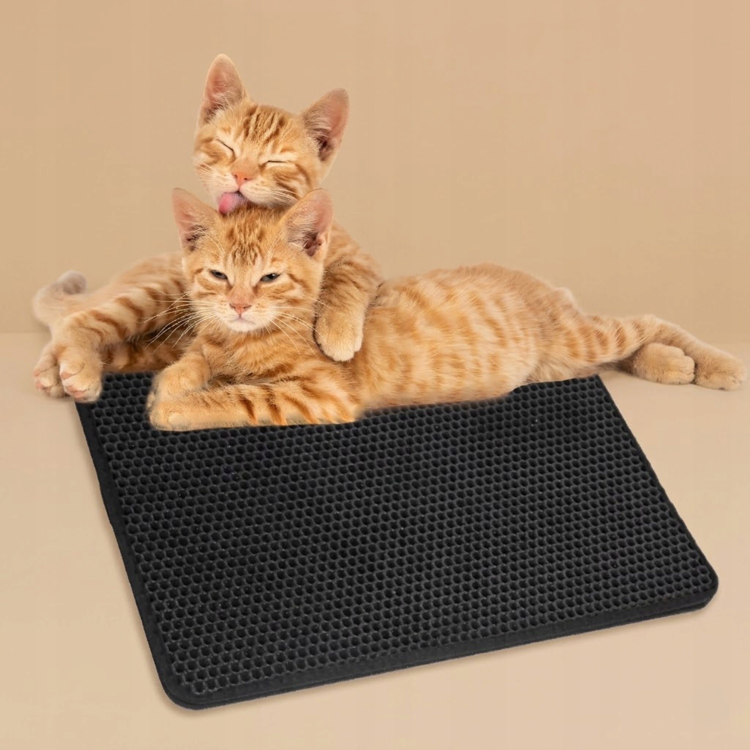 Cuvette Mat for Cat XXL Litter Collecting Pad Black 45x60 cm Brand Real Animals