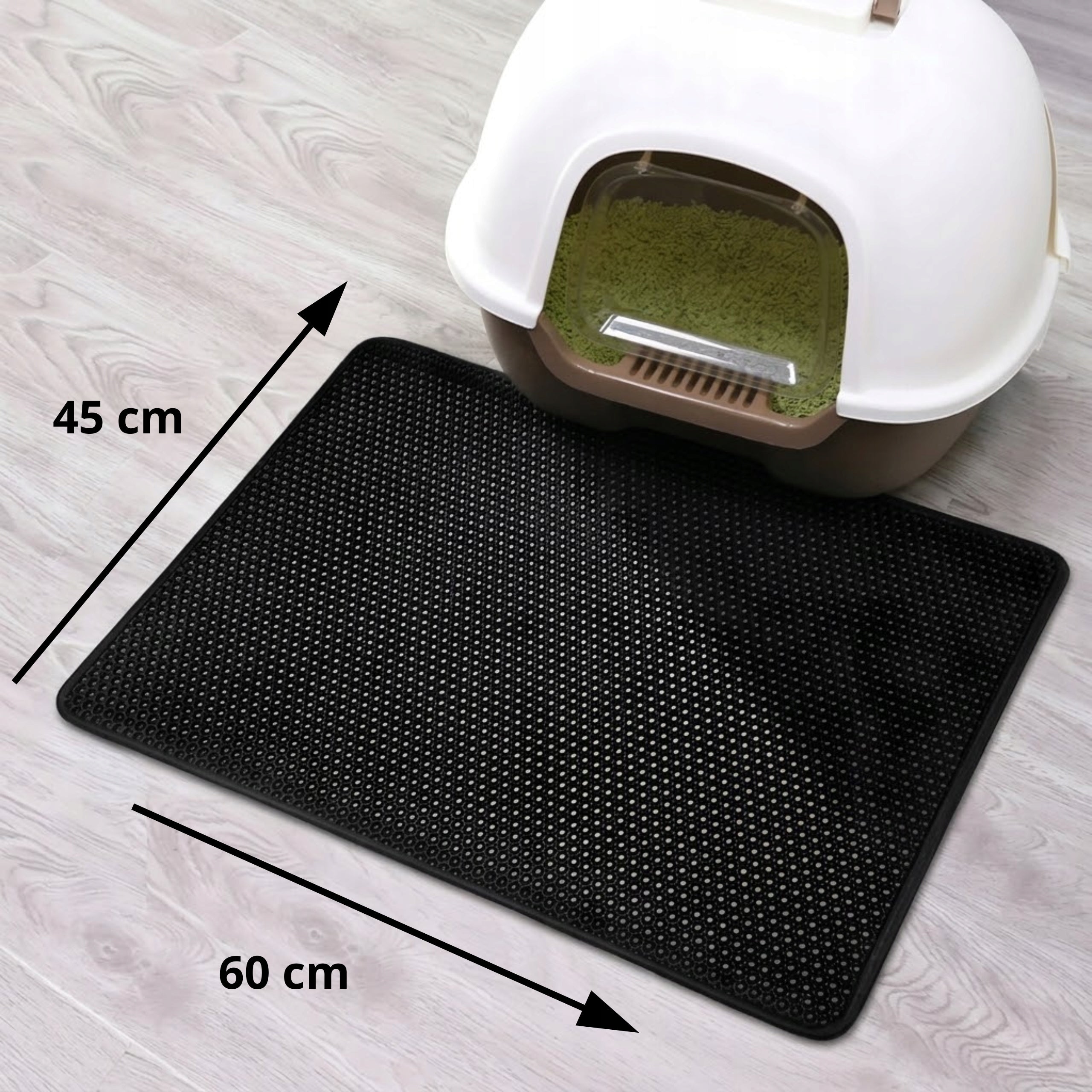 Cuvette Mat for Cat XXL Litter Collecting Pad Black 45x60 cm Color black