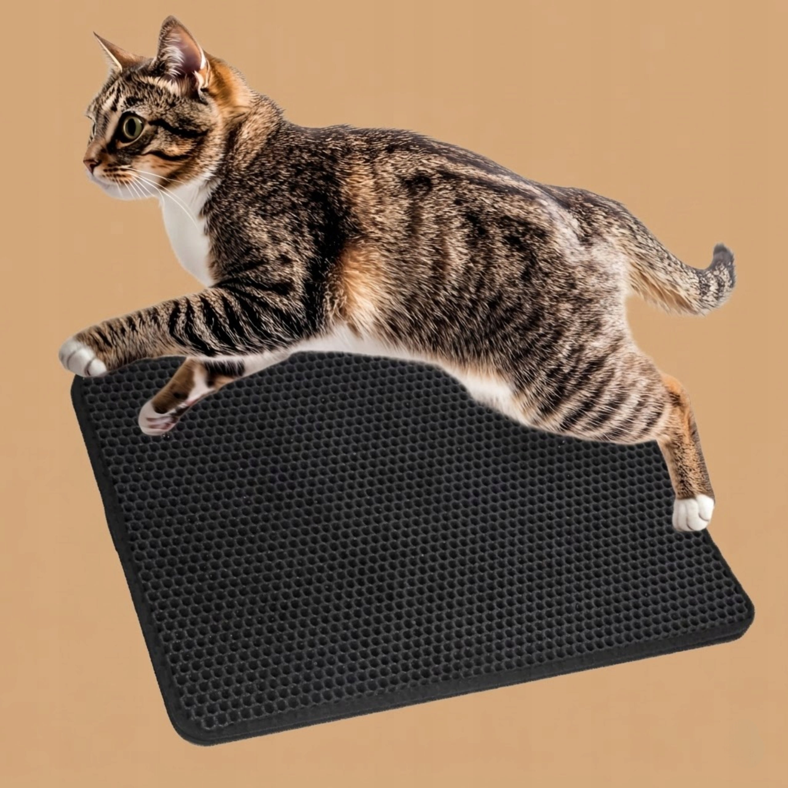 Cuvette Mat for Cat XXL Litter Collecting Pad Black 45x60 cm Manufacturer code Mata pod Kuwetę dla Kota