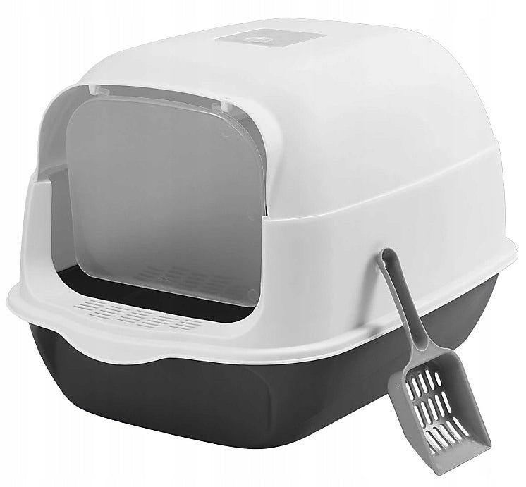 Cuvette closed for cat black + spatula COMFORT 50x35x33cm