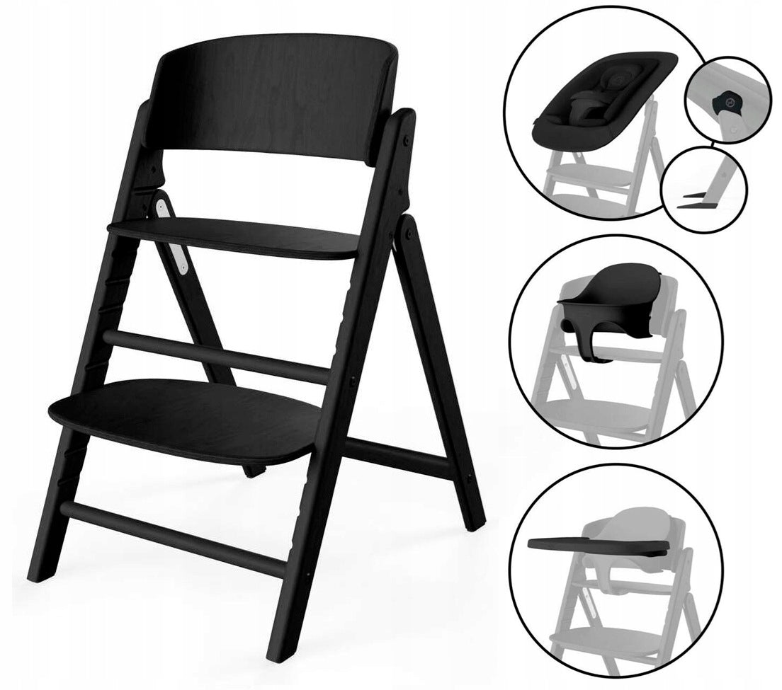 Cybex Click & Fold 4-in-1 High Chair / Stunning Black