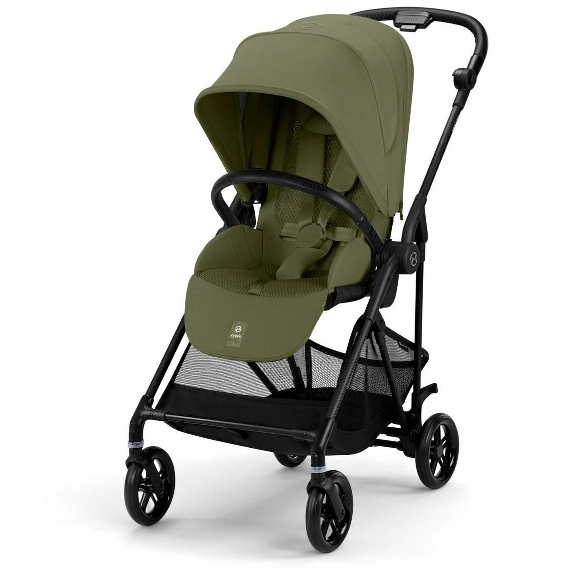 Cybex Melio Carbon Stroller Lightweight Seat Front Rear / Moss Green
