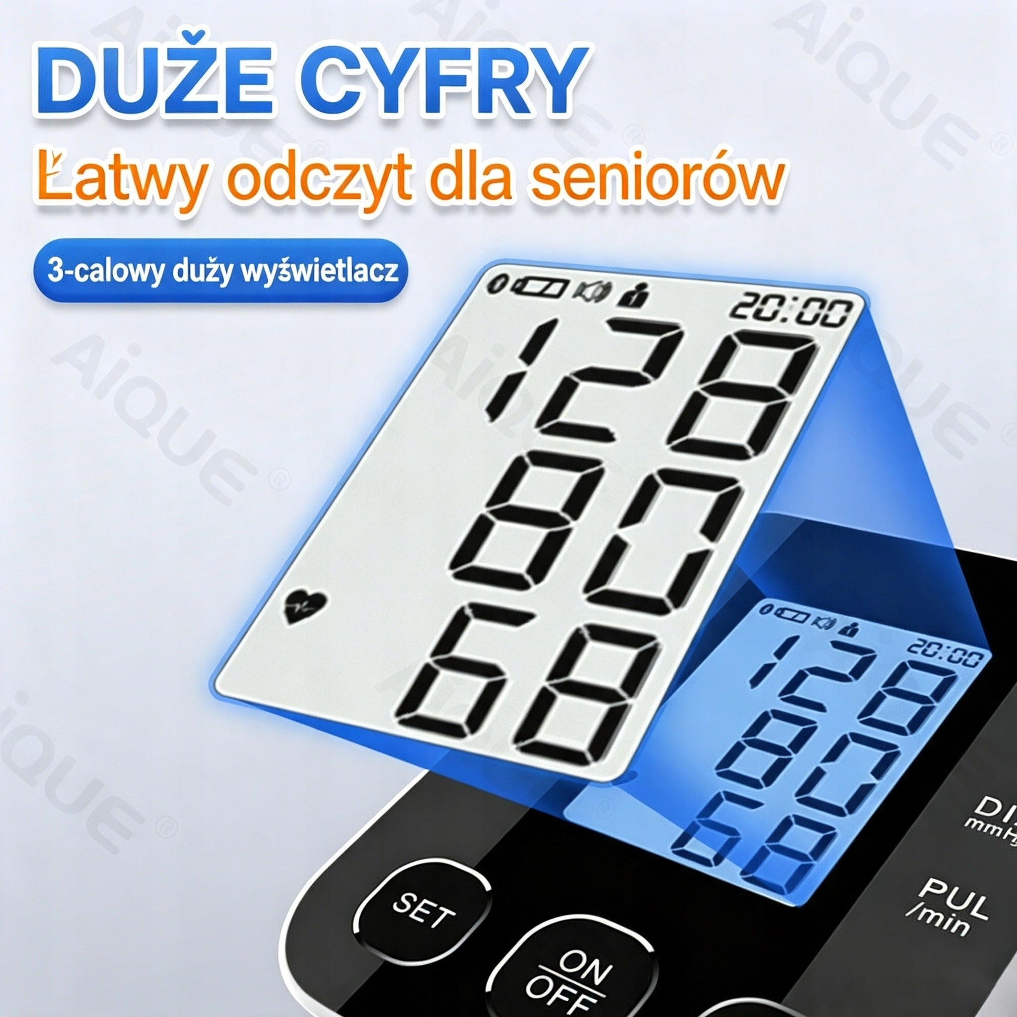 Cyfrowy ciśnieniomierz ramienny, duży ekran, pamięć pomiarów dla dwóch osób Medical device yes