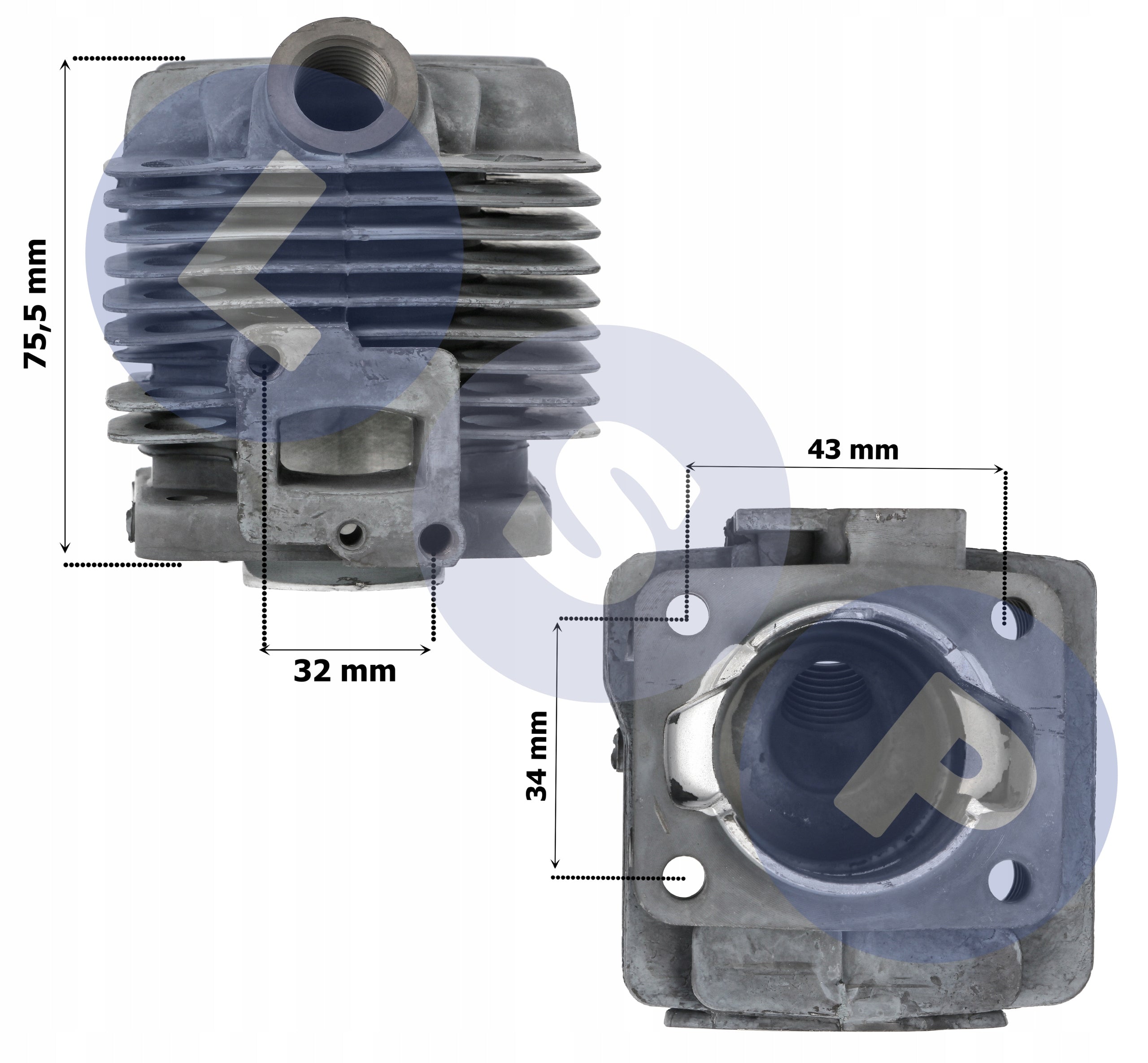 Cylinder for brush cutter of NAC petrol lawn mower 34 MM CG26 BC260 Packaging status original