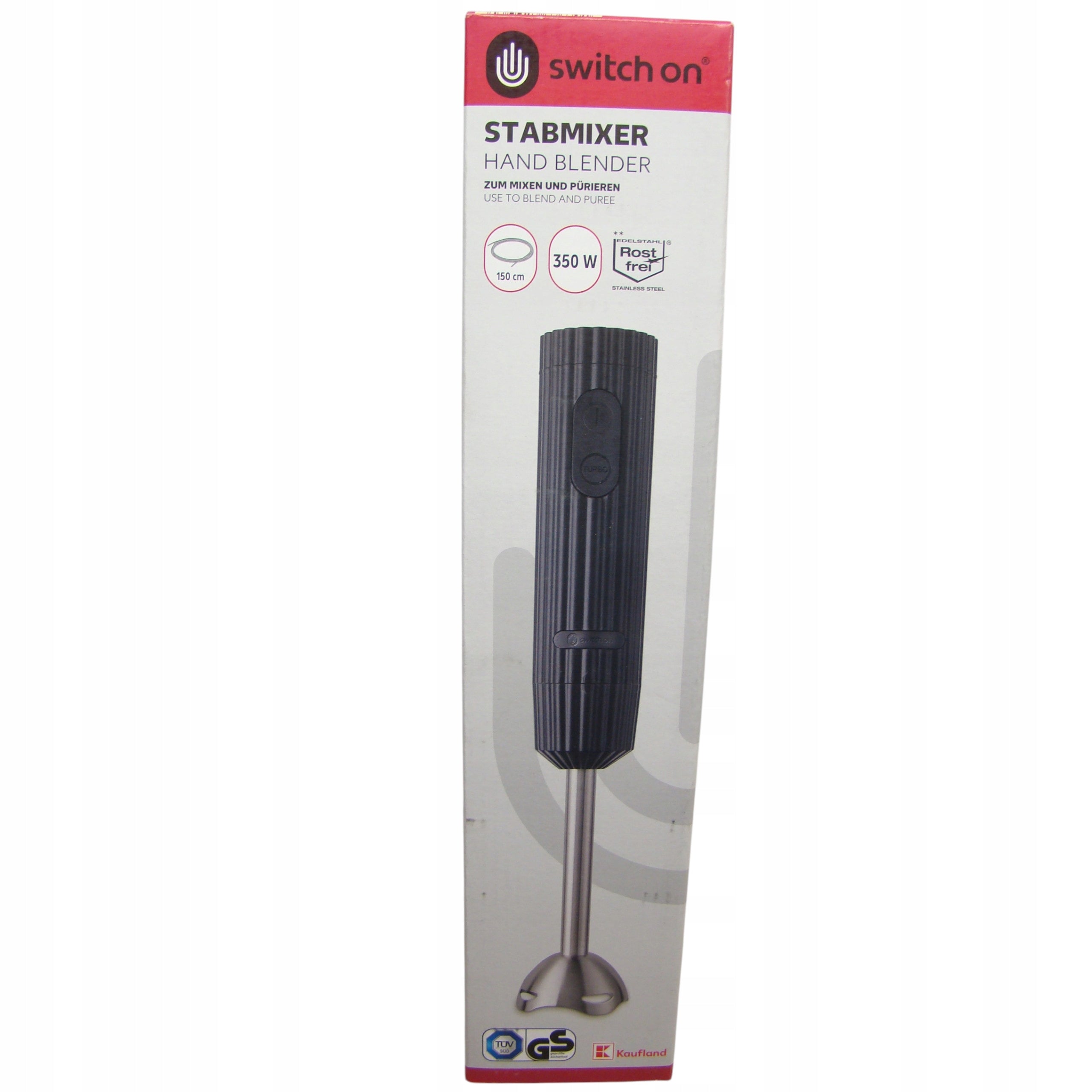 Czarny Blender ręczny 350W Switch On Turbo stal nierdzewna 2 prędkości Packaging status original