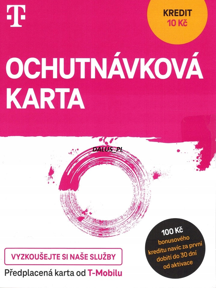 Czech sim card Czech anonymous starter T-mobile 10 CZK WITHOUT REGISTRATION +