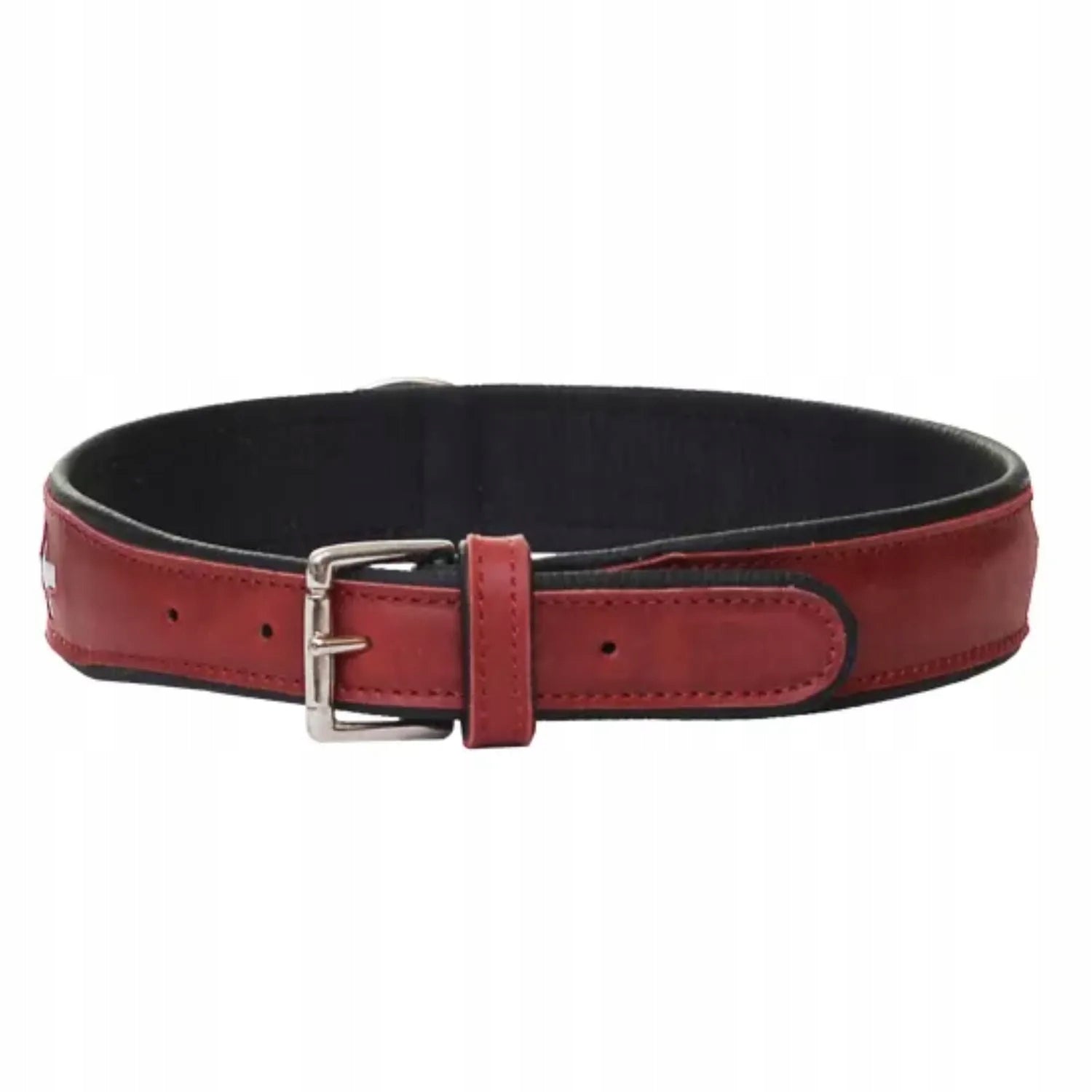 Amibelle Lederhalsband für Hunde, rot, Größe M 