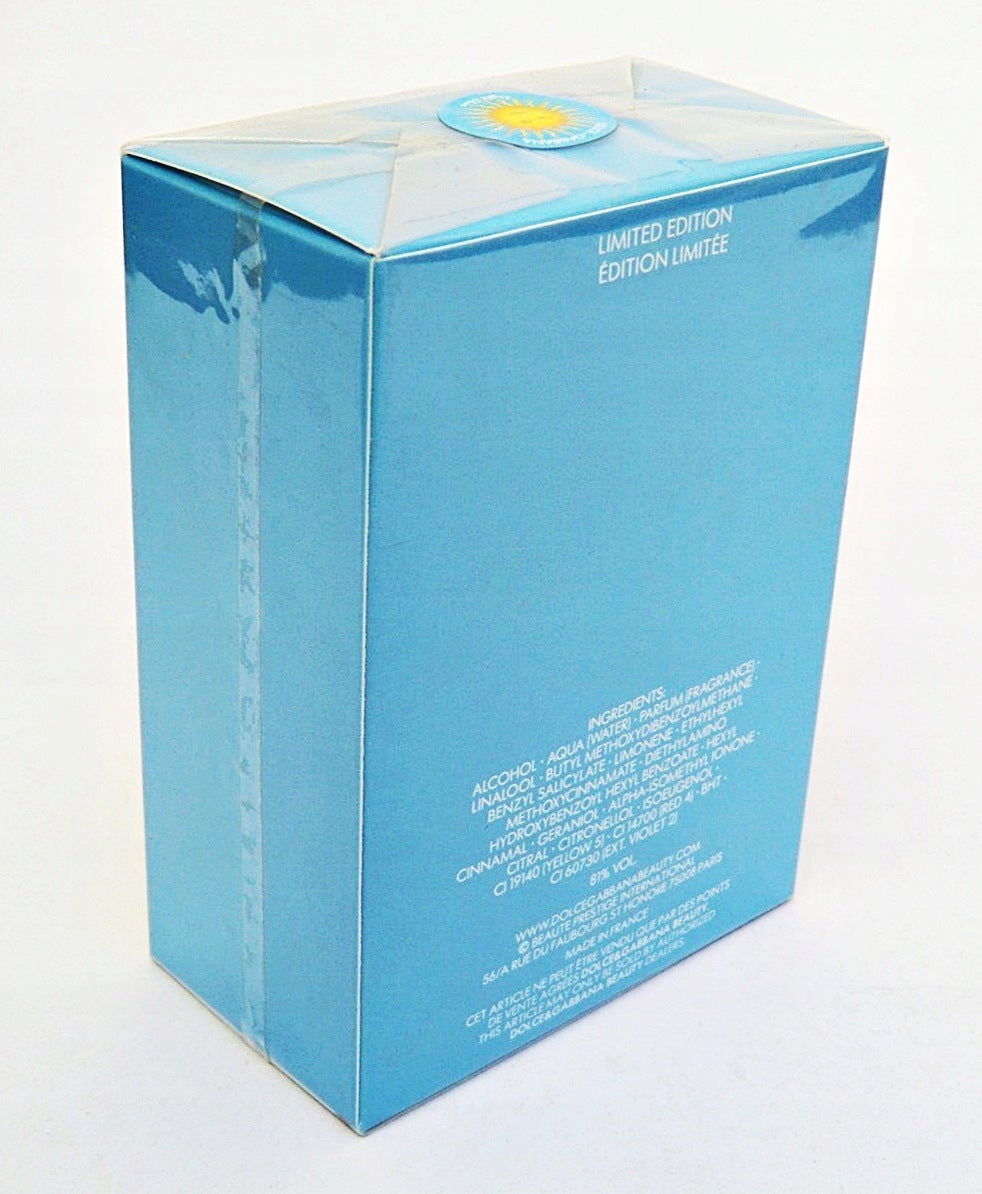 D&G DOLCE GABBANA LIGHT BLUE SUN POUR HOMME 75ML EAU DE TOILETTE UNIQUE Manufacturer code 3423478516953