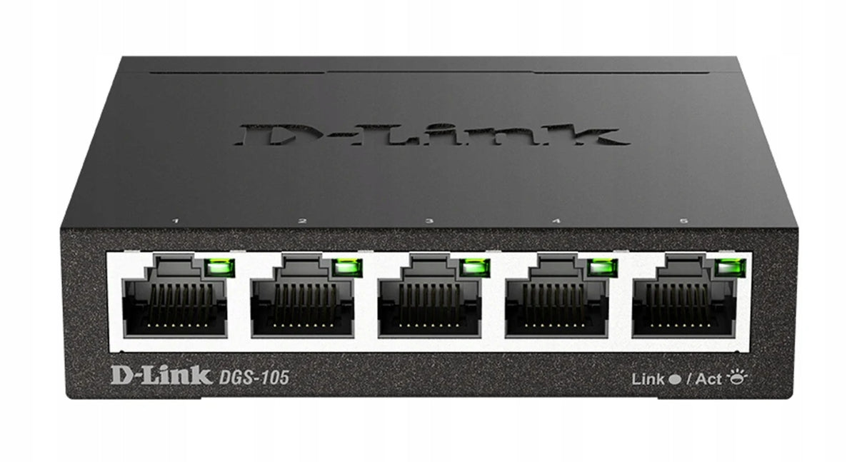 D-Link DGS-105 Switch 5x Gigabit 1000Mbps Unmanaged Plug&Play Desktop