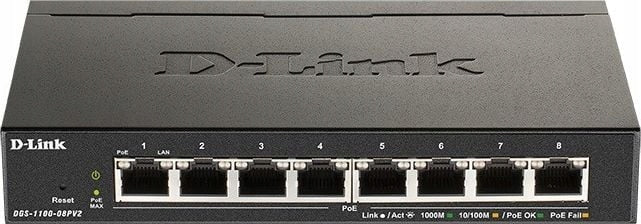 D-Link DGS-1100-08PV2 8-Port Gigabit PoE Smart Managed Switch