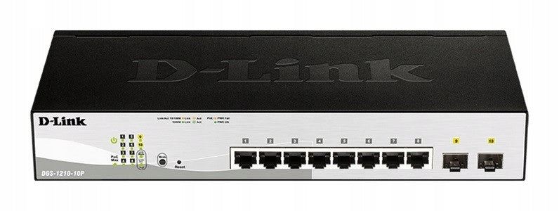 D-Link DGS-1210-10P switch 8-portos GE PoE 2xSFP
