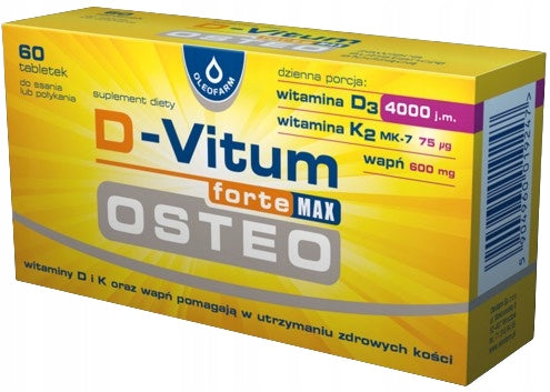 D-VITUM FORTE MAX OSTEO vitamin K and D 4000 IU calcium Oleofarm 60 tablets