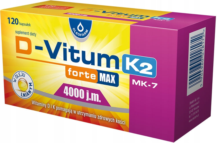 D-Vitum 4000 IU + K2 120 capsules OLEOFARM