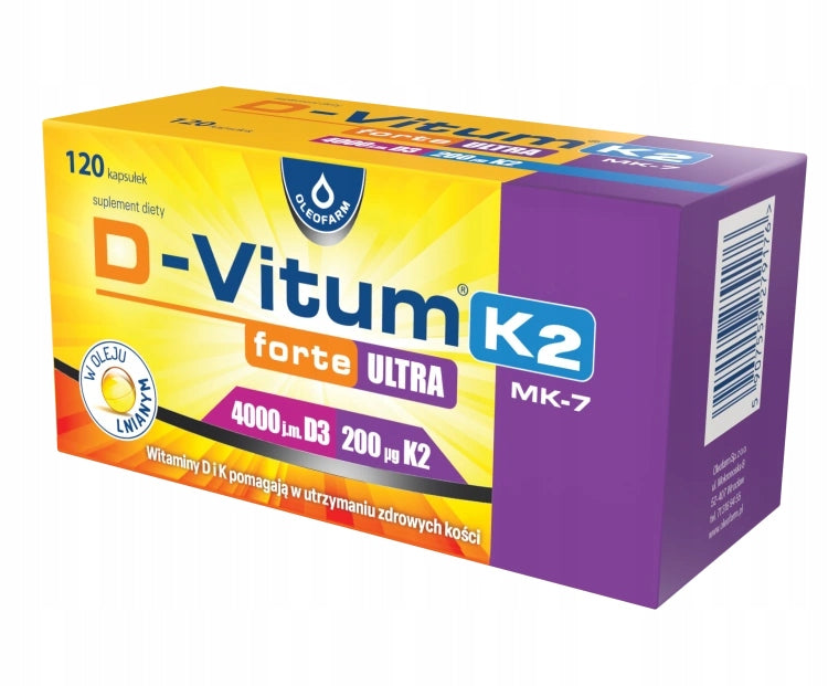 D-Vitum forte ULTRA 4000 IU 200 µg K2, 120 capsules