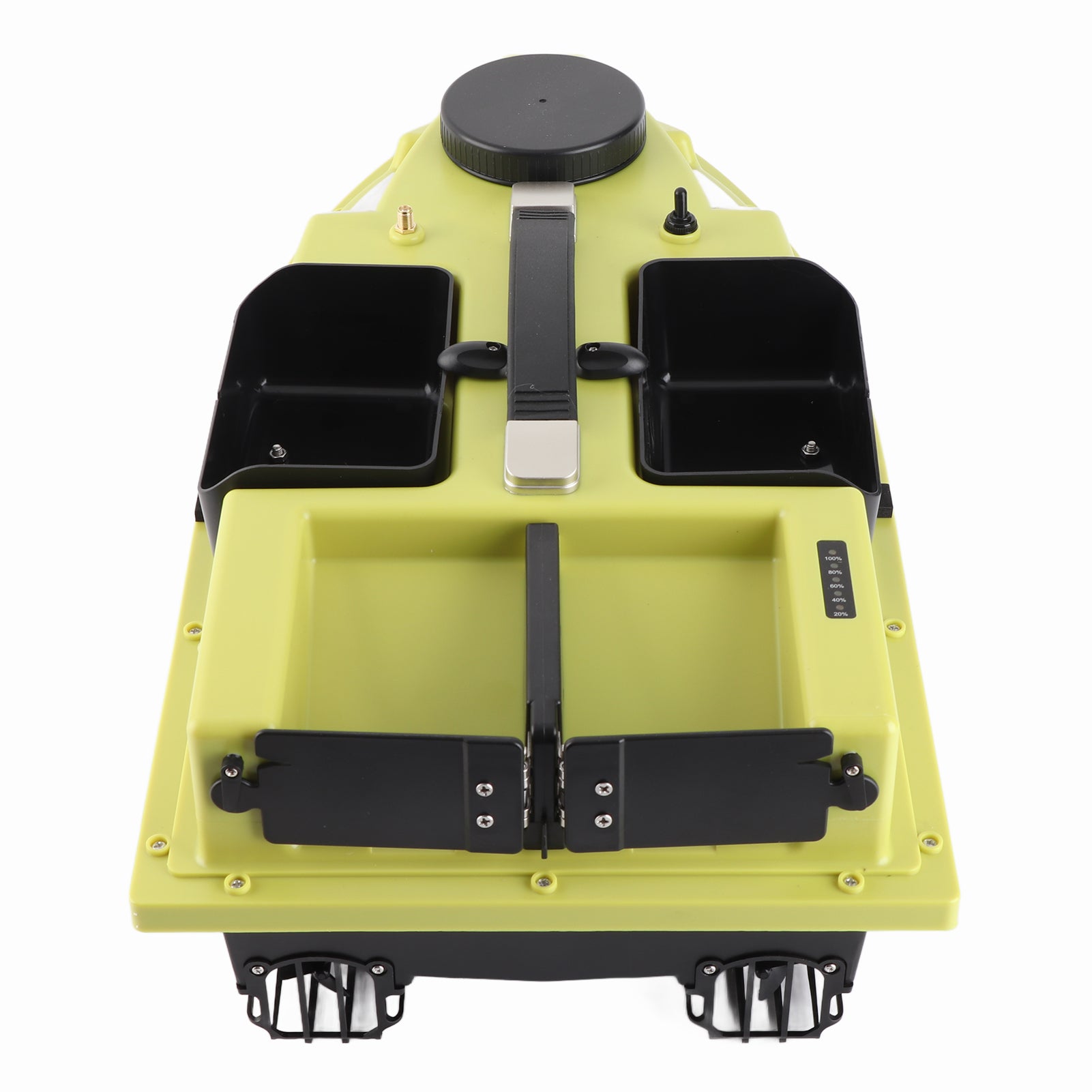 D19 Smart Bait Boat, 4 Compartments, GPS, LED, Yellow, 12000mAh Brand no brand