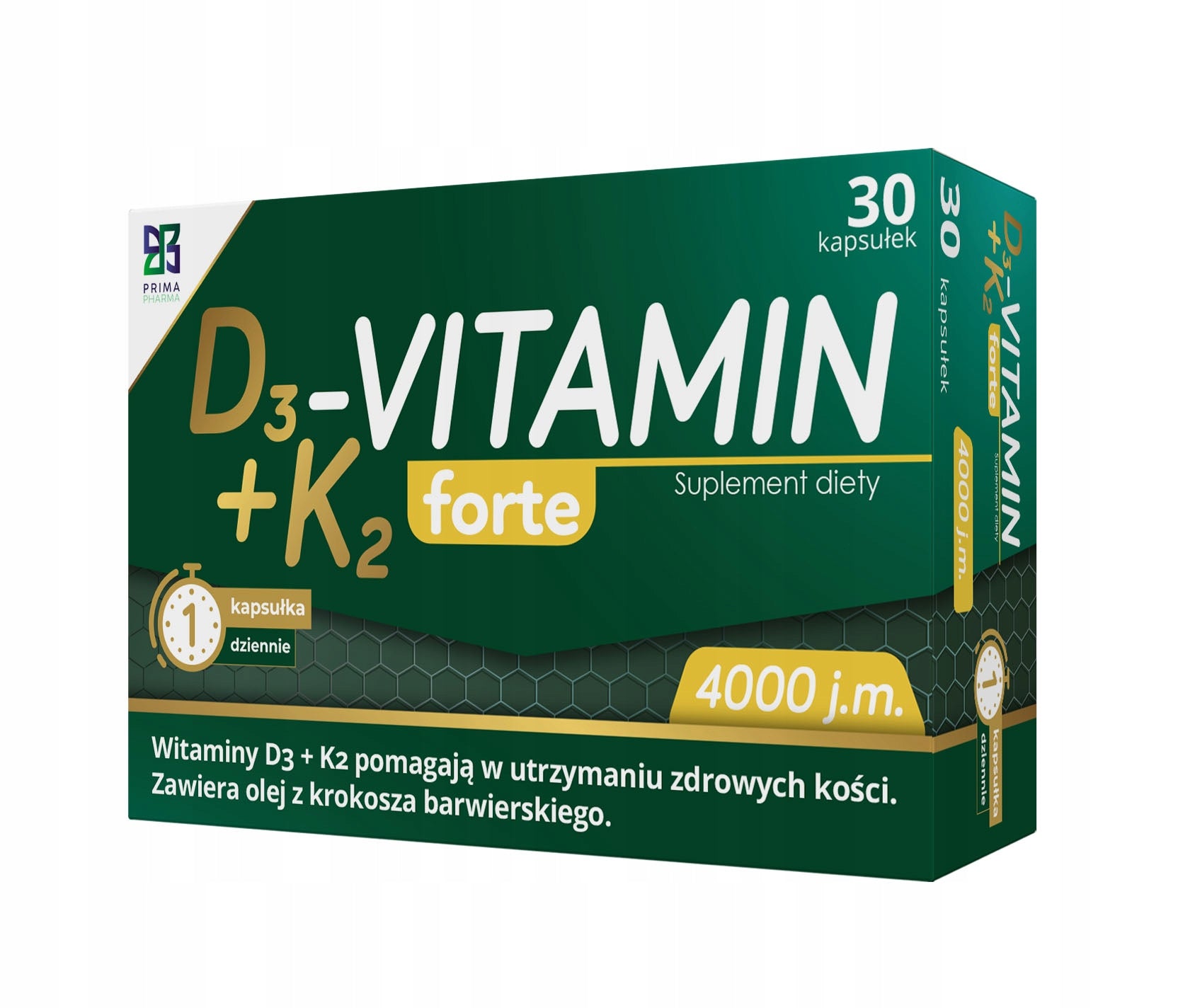 D3+K2 Forte 4000 IU 30 kaps. Prima - Duet Witamin Premium