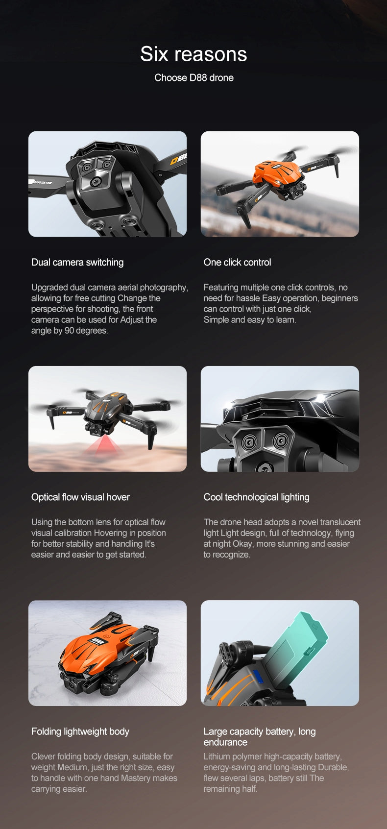D88 Dual Camera Drone: Optical Flow Hover & 90° Adjustable Lens Manufacturer code D88
