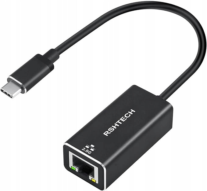 DA444 RSHTECH USB-C to 2.5G LAN Adapter, USB-C to RJ45 Gigabit 2.5G