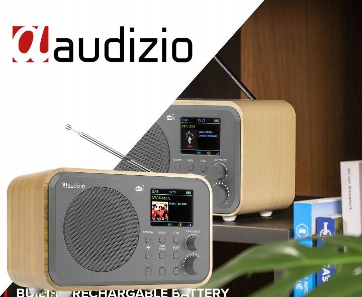 DAB+ Digital Radio FM Tuner Battery Radio for Bedroom Kitchen Grey Packaging status original