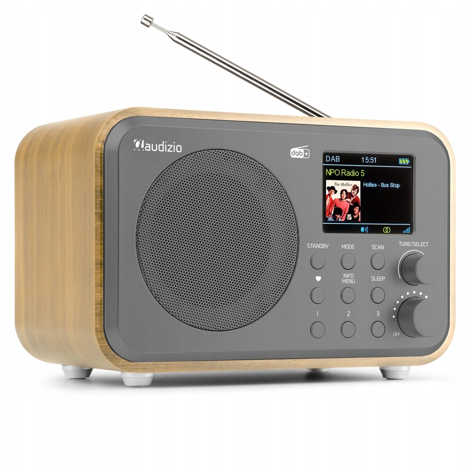 DAB+ Digital Radio FM Tuner Battery Radio for Bedroom Kitchen Grey