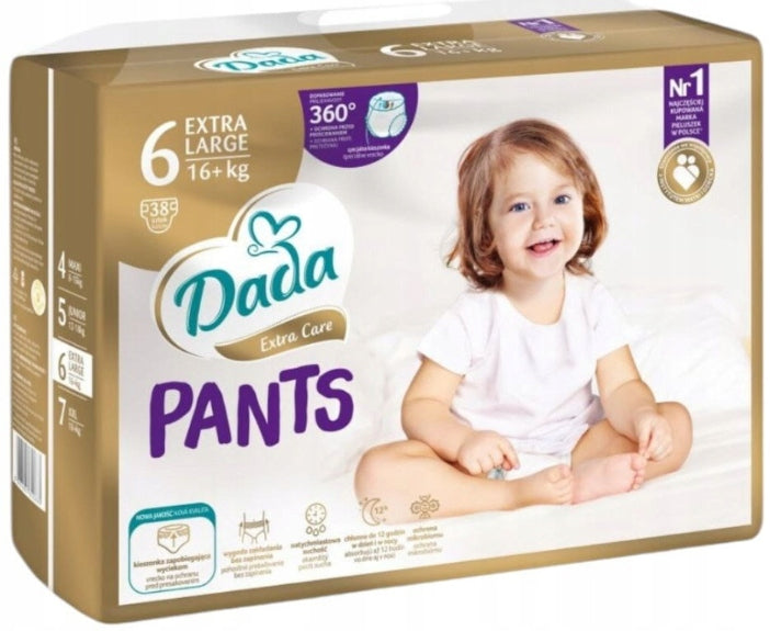 DADA PANTS DIAPERS 6 XL EXTRA CARE PAMPERS 3x38=114 pcs Brand Dada