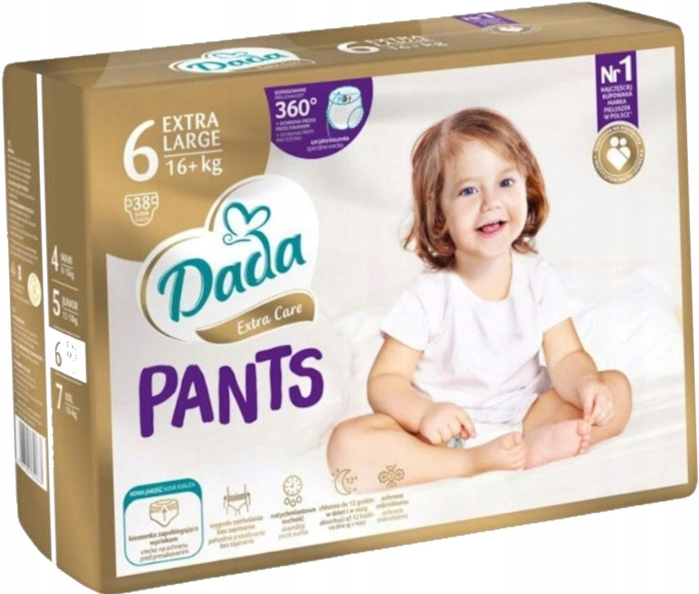 DADA PANTS DIAPERS 6 XL EXTRA CARE PAMPERS 3x38=114 pcs Medical device no