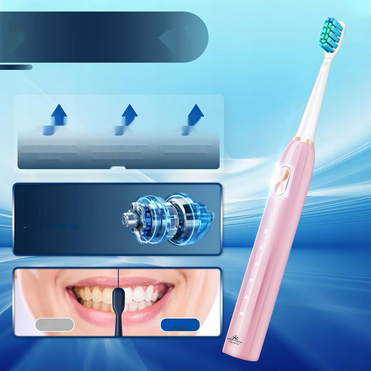 DADA-TECH Electric toothbrush with 5 modes + 6 tips Manufacturer code 566179