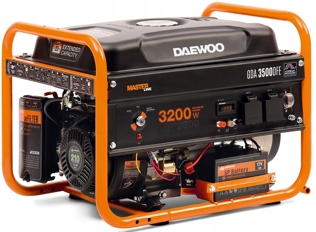 DAEWOO GDA3500DFE GENERATOR LPG PETROL 3.2KW 2in1 Packaging status original