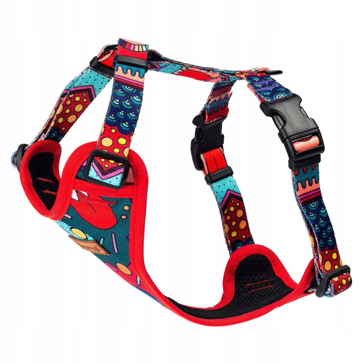DAILY pressure-free harness for medium dog S 20 mm pattern with dots dashes