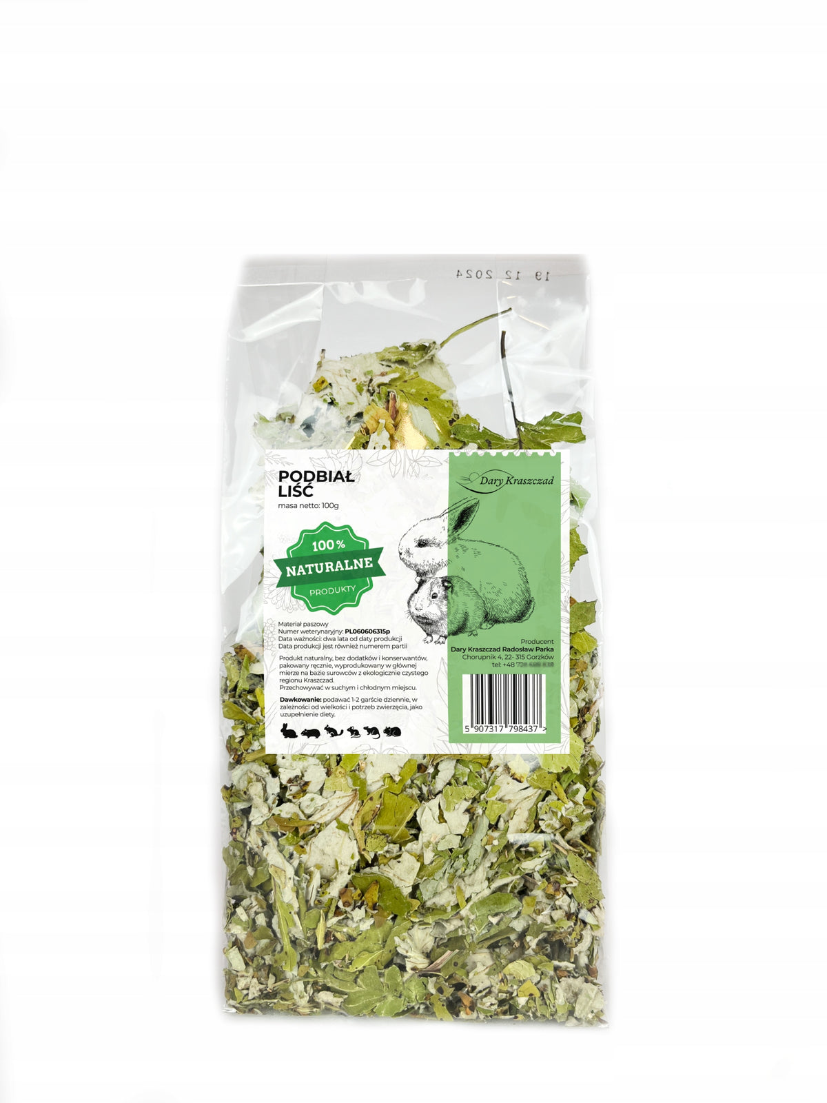 DAIRY LEAF FOR RODENT RABBIT NATURAL FRESH HERBS DELICACY 100G Brand Dary Kraszczad
