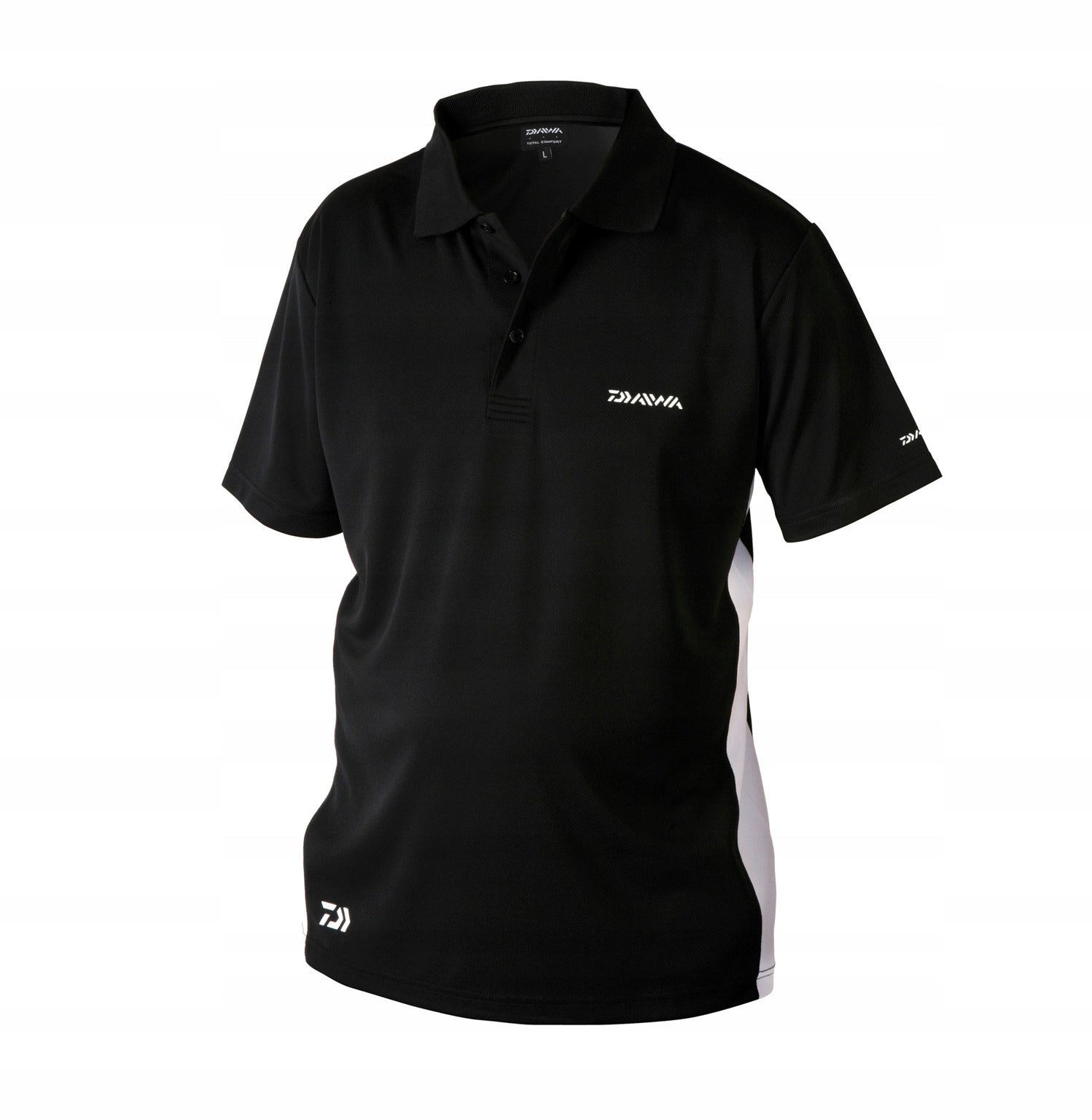 DAIWA POLO T-SHIRT BLACK WHITE XL Packaging status original