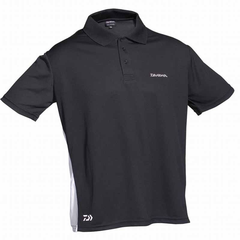 DAIWA POLO T-SHIRT BLACK WHITE XL Size XL