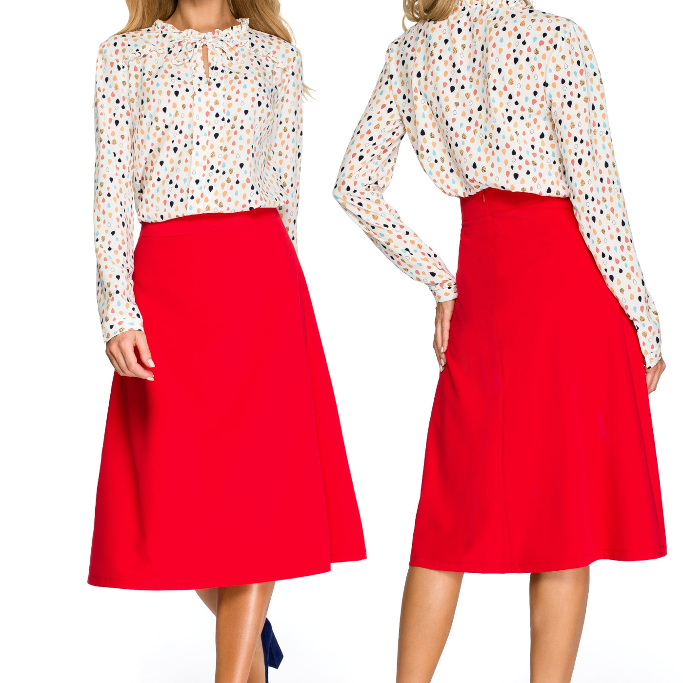 Sijonas moterims Style S133, raudonas