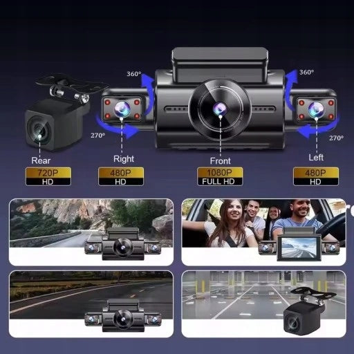 DASH CAM 360° FULL HD 1080P G-SENSOR IR NIGHT PARKING PL MENU Packaging status original