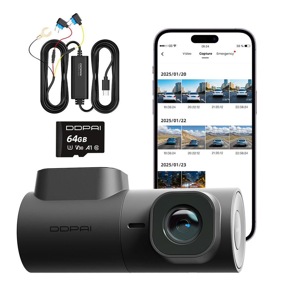 DASH CAM DDPAI MINI2X VIDEO RECORDER 2K QHD 64GB + HARDWIRE KIT