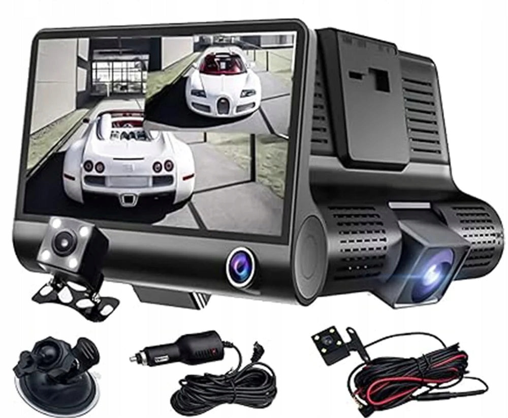 DASH CAM DRIVING VIDEO RECORDER 3 CAMERAS REVERSING CAMERA