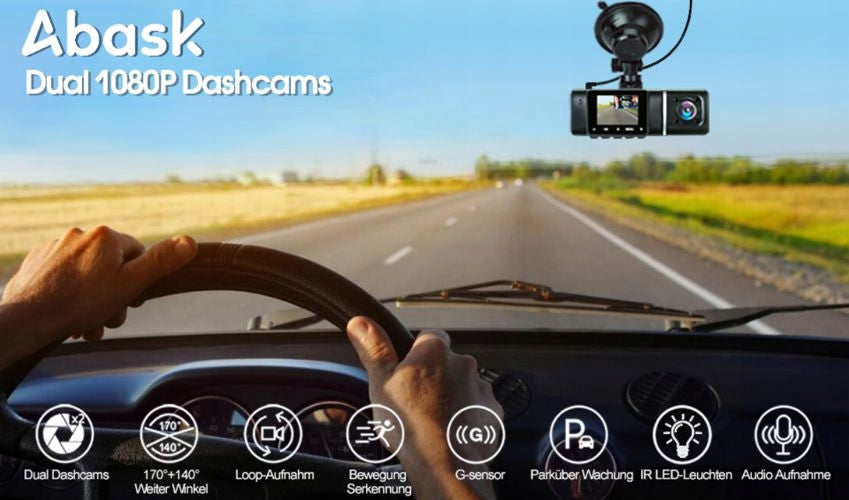 DASH CAM VIDEO RECORDER DUAL CAMERA FULL HD RECORDER Manufacturer code ABASK