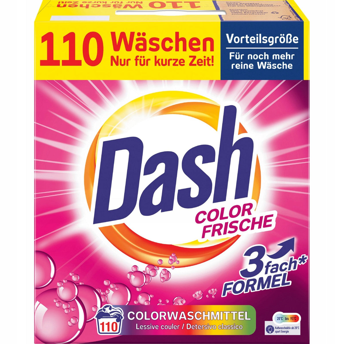 DASH COLOR FRISCHE Color Washing Powder 110 Washes 5,5 kg from Germany