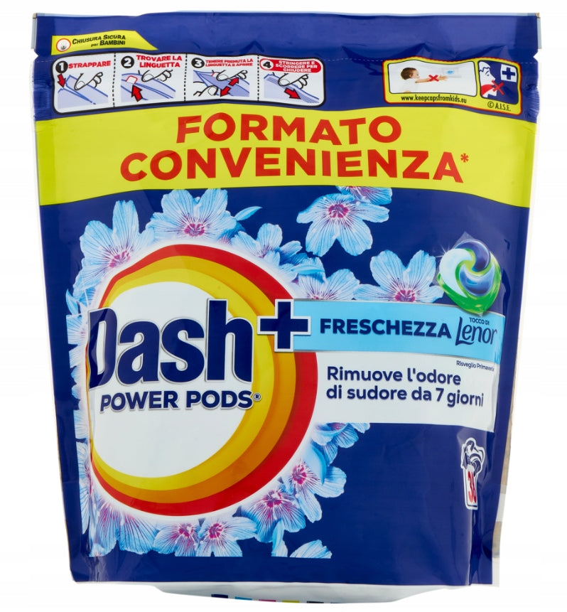 DASH Laundry Capsules Spring Awakening + Lenor Power Pods 38pcs