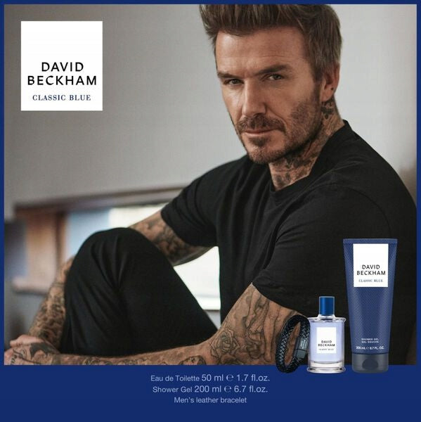 DAVID BECKHAM MEN CLASSIC BLUE DARČEKOVA SADA EDT 50ml,SPRCHOVÝ GÉL,NÁRAMOK Packaging status original