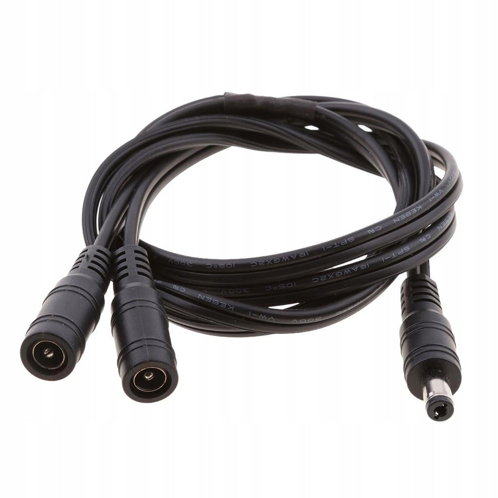 DC Male Plug To 2 Female Jack Cable