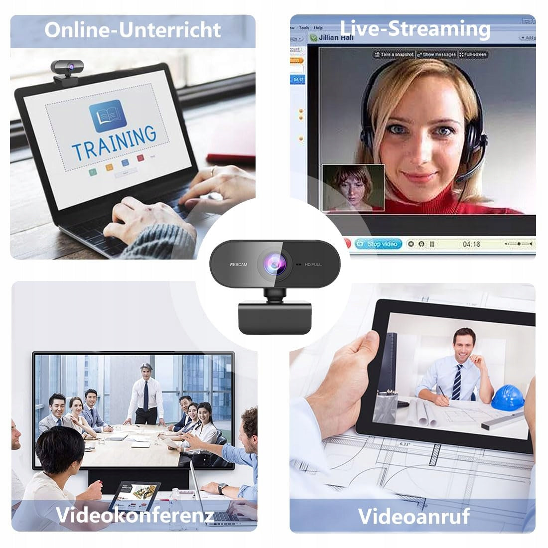 DDKJ 1080P Full HD Webcam With Microphone For Computers And Laptops Packaging status original