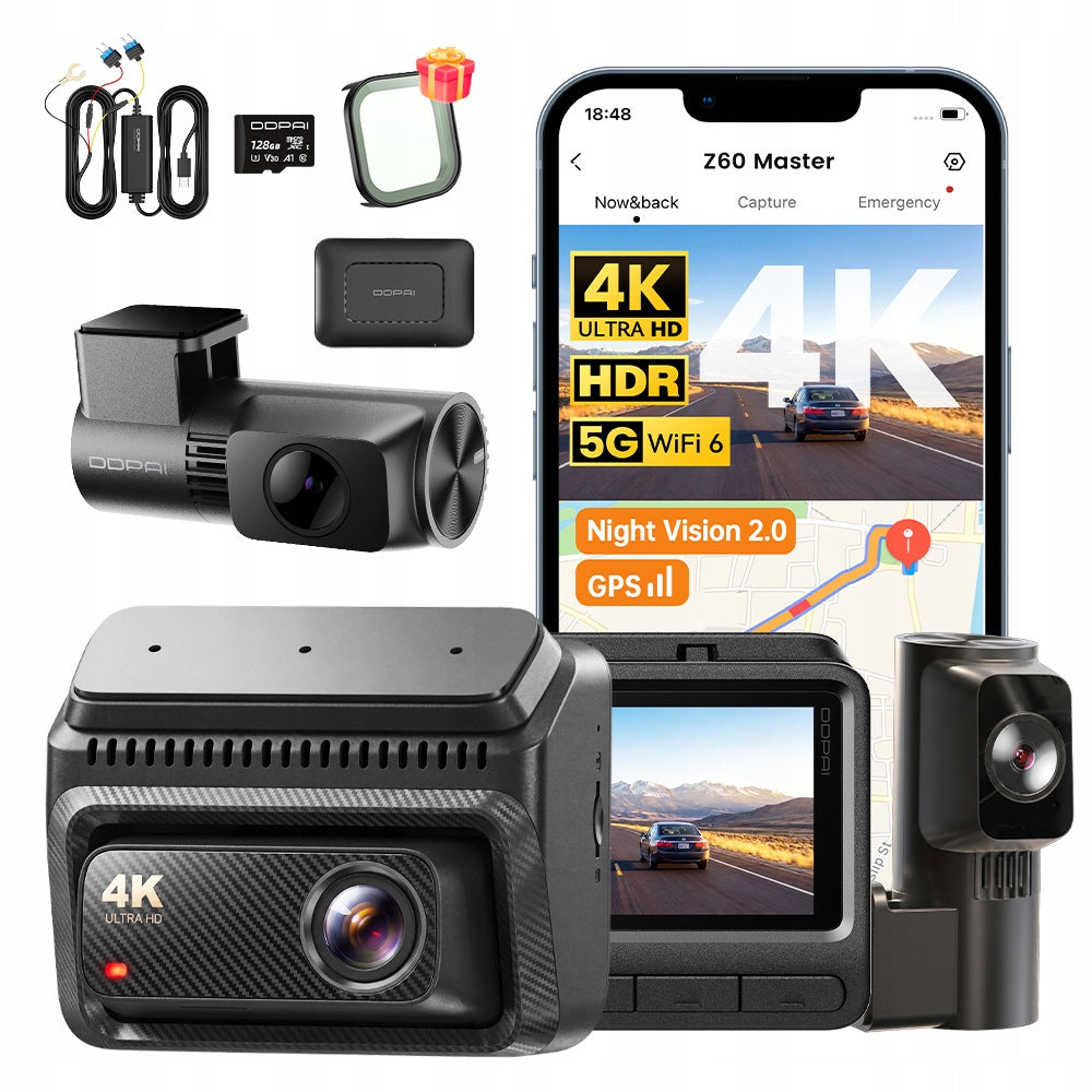DDPAI Z60 MASTER CAMERA 4K HDR VIDEO RECORDER + REAR INTERIOR + 4G MODULE