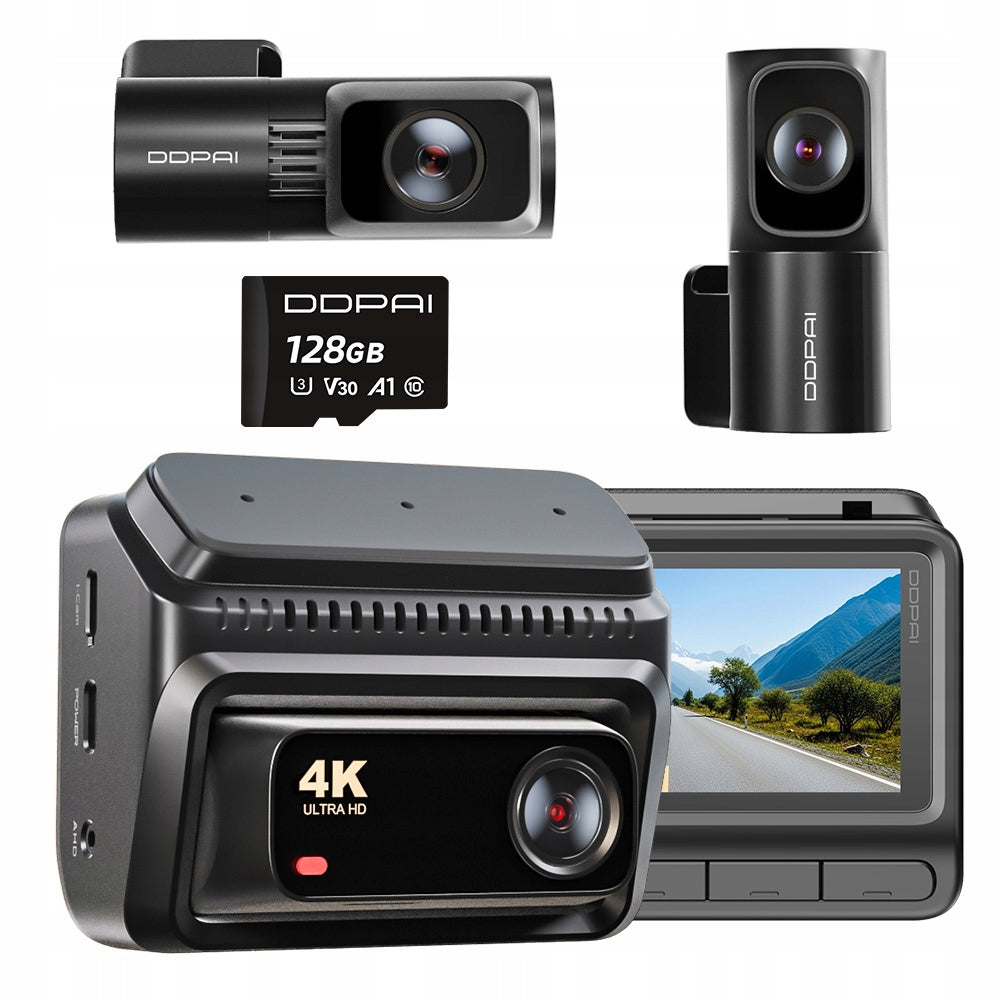 DDPAI Z60T 4K HDR CAR CAMERA FRONT REAR INTERIOR GPS WiFi + 128GB