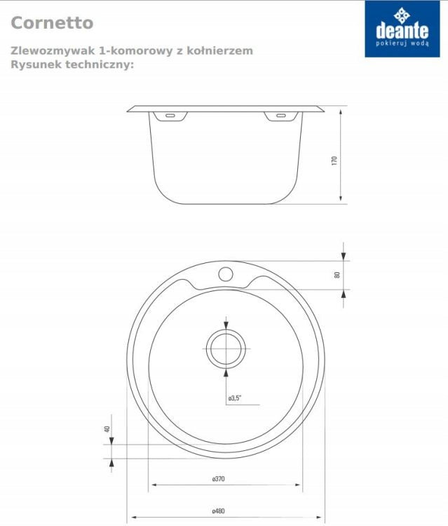 Küchenspüle Deante Twist ZHC 3813, Dekor 