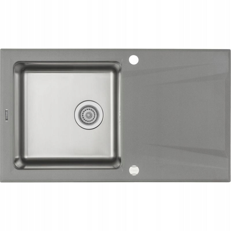 Deante Küchenspüle aus Granit und Edelstahl Deante Prime ZSR S113, Metallic-Grau 